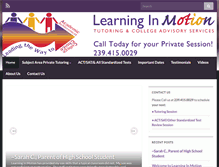 Tablet Screenshot of learninginmotiontutoring.com